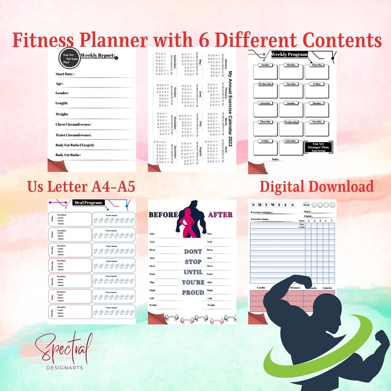 Digital Fitness Planner Fitness Planner Digital Fitness Etsy