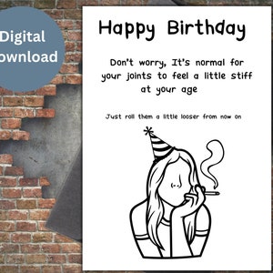 Mary Jane printable birthday card instant download gift