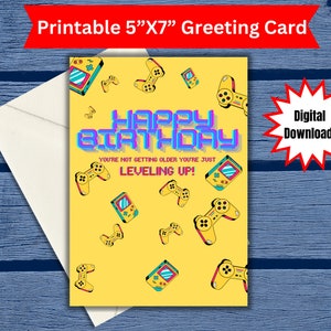 Carte d'anniversaire de joueur de jeu vidéo, cadeau d'anniversaire de jeu vidéo, cadeau d'anniversaire pour des enfants,