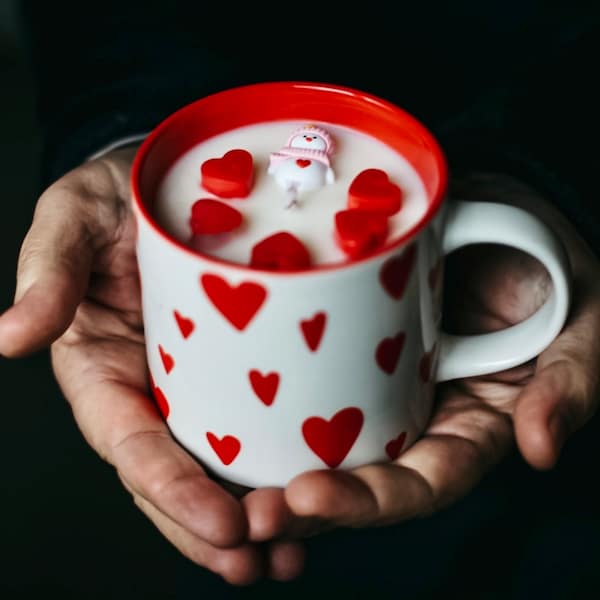 Velas en taza “LOVE