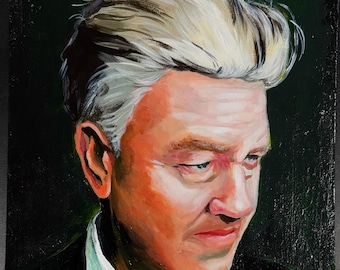 David Lynch Original Acrylic Portrait Painting 8x10