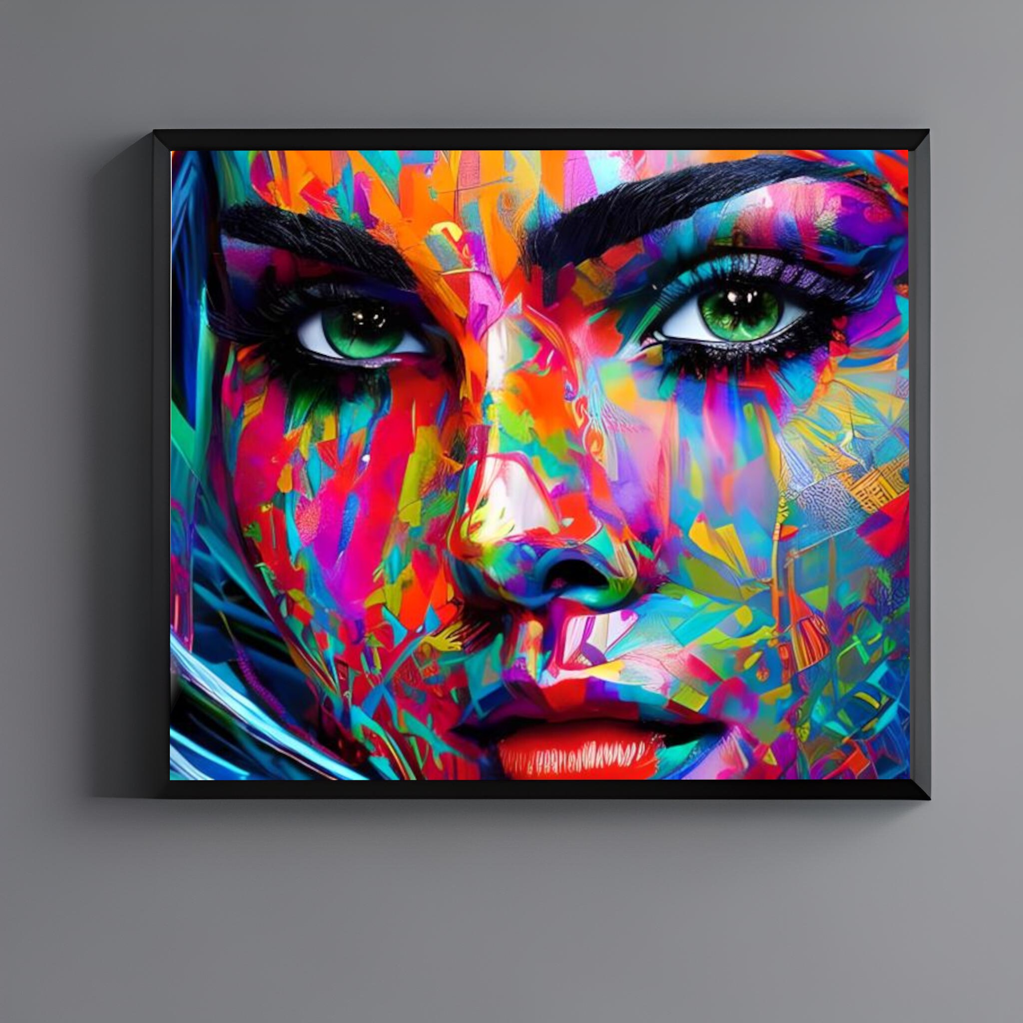 Beautiful Multicolor Female Digital Art Wall Painting Print Etsy Canada