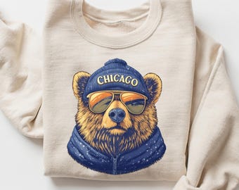 Vintage Chicago Football Sweatshirt, Trendy Fan Gifts, Game Day Apparel, Team Crewneck, Chicago Bears Fan Gear