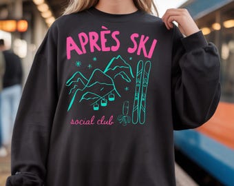 Apres Ski Sweatshirt, Gildan Crewneck Ski Shirt, Ski Lover Gift, Skiing Shirt, Skier Sweatshirt, Apres Tee, Winter Sport Shirt, Ski Season