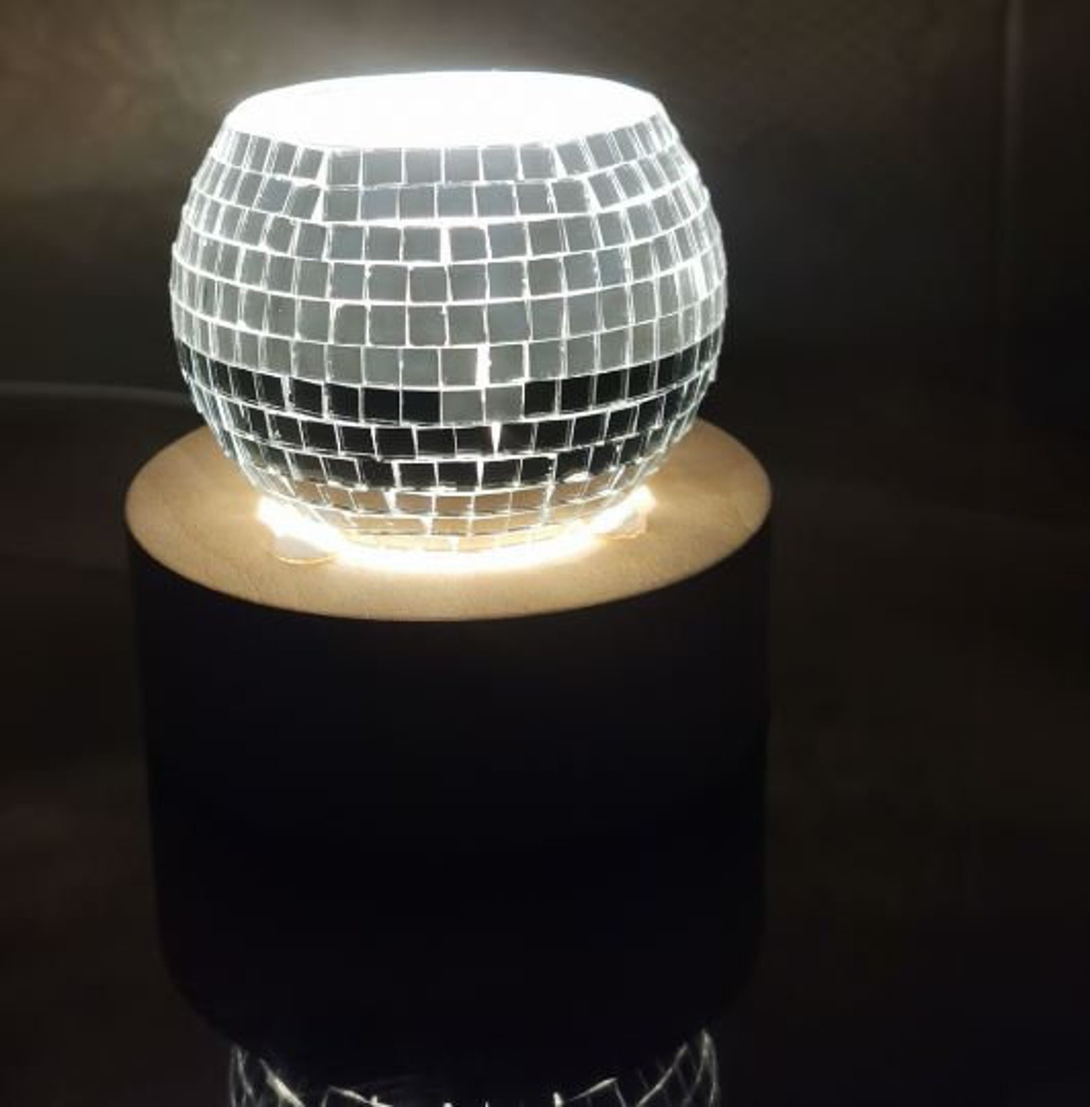 Disco Ball Candle Holder Cute Candle Holder Silver Sparkle Disco Ball