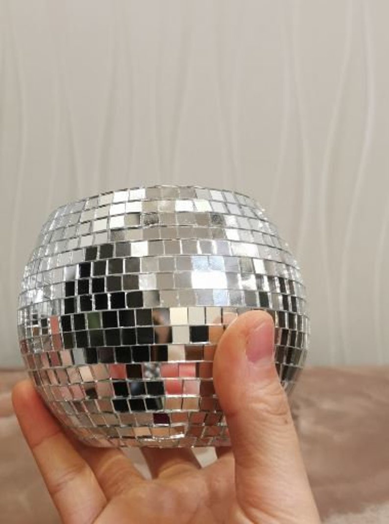 Disco Ball Candle Holder Cute Candle Holder Silver Sparkle Disco Ball