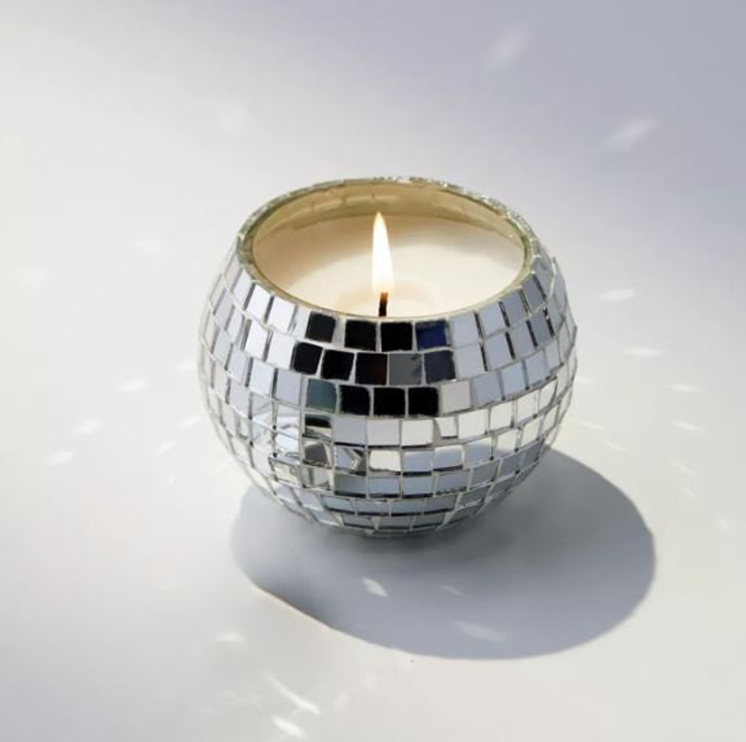Disco Ball Candle Holder Cute Candle Holder Silver Sparkle Disco Ball