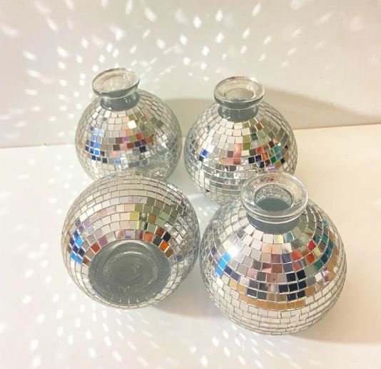 Disco Ball Vase Disco Ball Plant Pot Sparkly Disco Home Décor 70s Disco