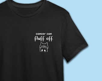 Cancer Can Fluff Off T-Shirt | Cat Cancer Cute Black T-Shirt