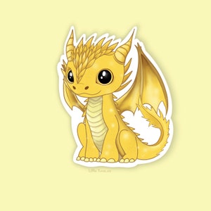 Andarna Fourth Wing Dragon Sticker | Cute Gold Dragon Sticker