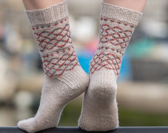 Toe up colorwork socks | hand knitting pattern | unisex | PDF digital pattern