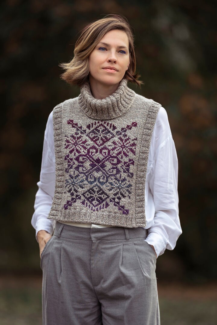 Turtleneck Collar Knitting Pattern | Stranded Colorwork Cowl | Knitted ...