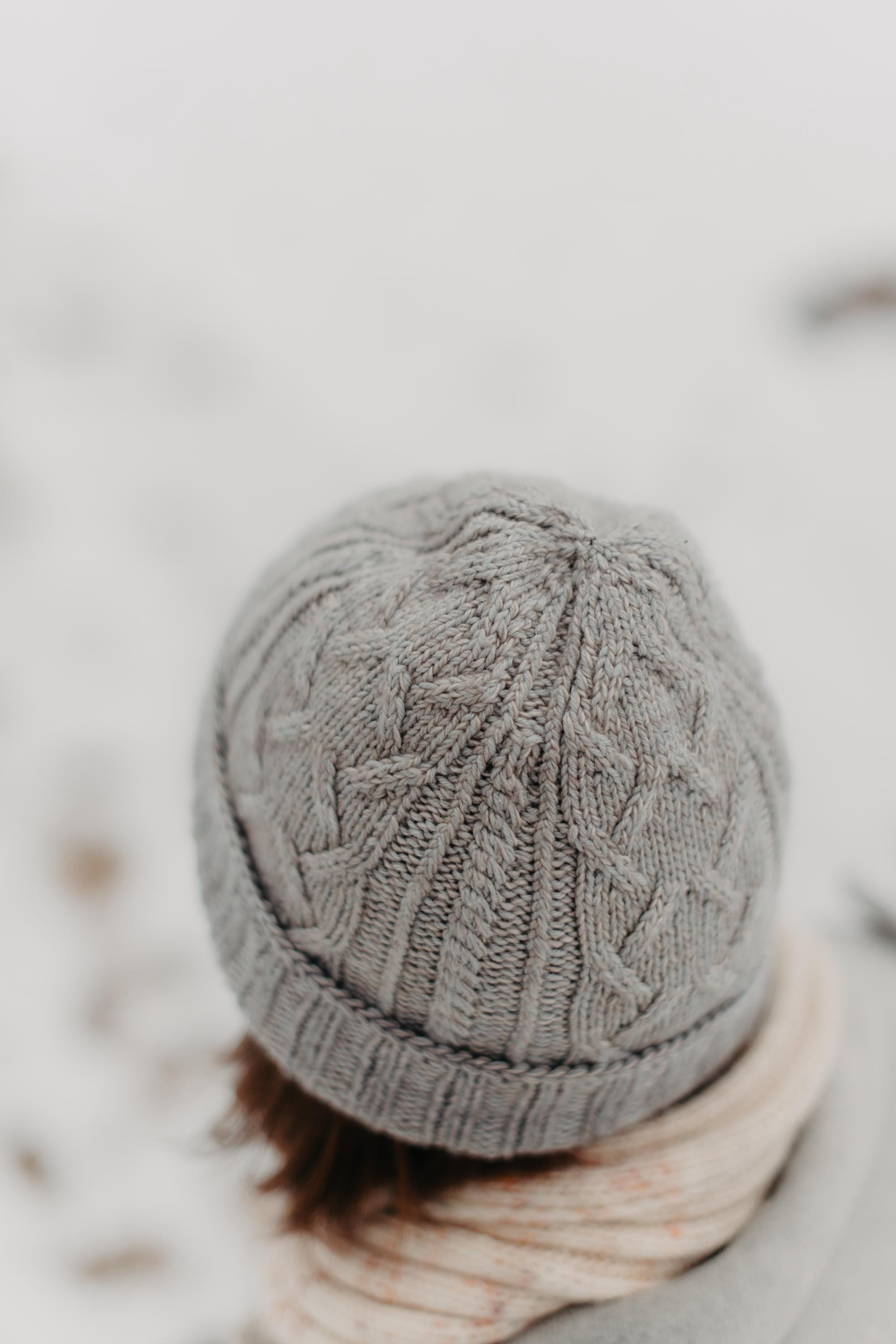 Cable Hat Knitting Pattern | Unisex Beanie Top Down Knit | DK