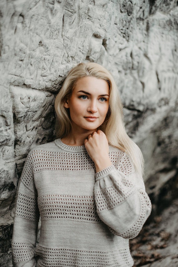 Lace Mesh Womens Sweater Knitting Pattern | PDF Download - Etsy