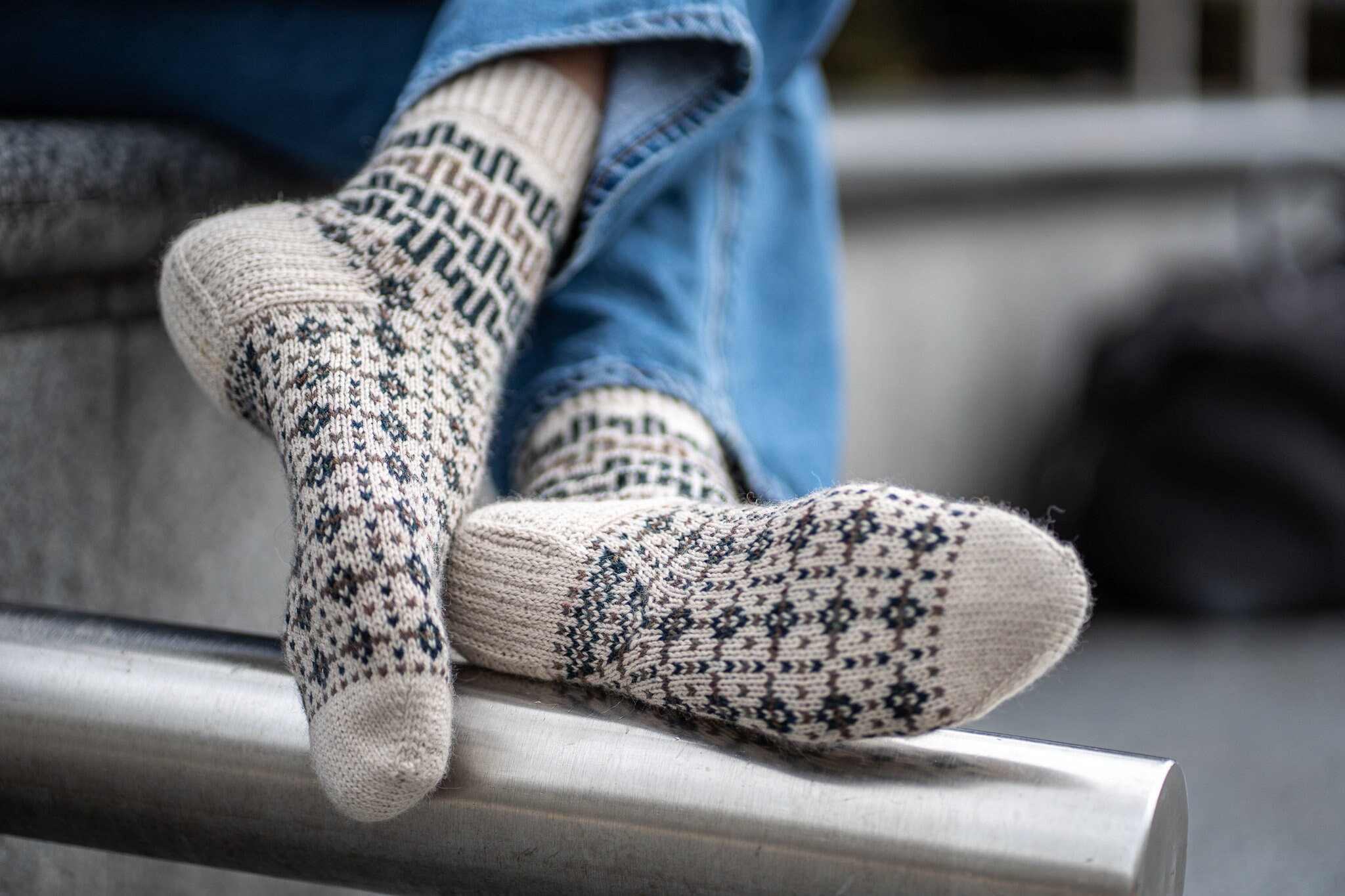 London Memories Colorwork Socks | Knitting Pattern | Toe up