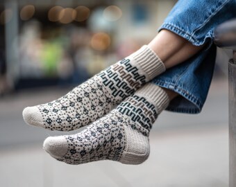London Memories Colorwork Socks | Knitting Pattern | Toe up