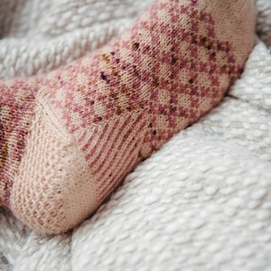 Stranded colorwork Toe up cute knit pattern socks Sock Knitting Pattern Fingering weight PDF image 9
