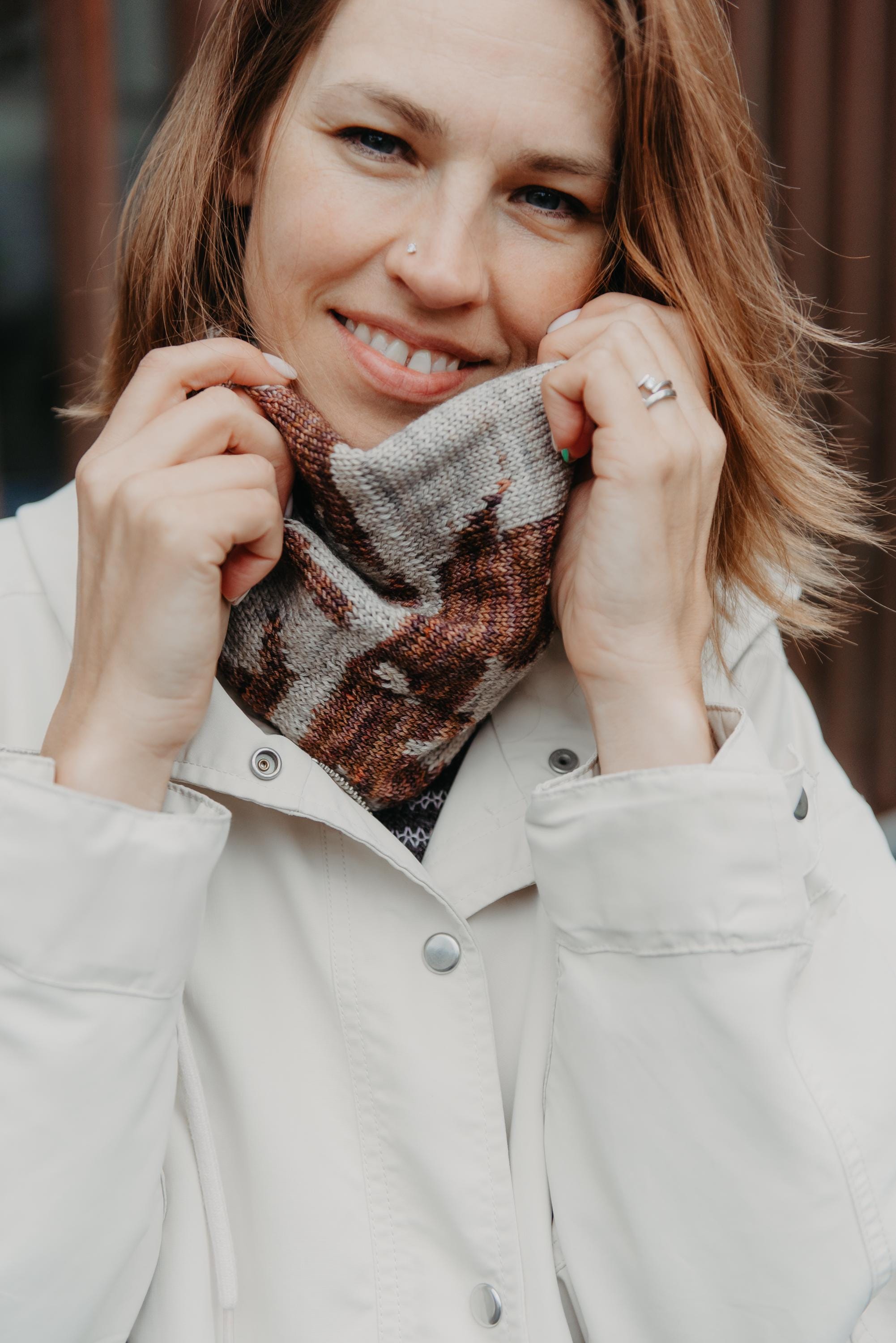 Stranded Colorwork Cowl Knitted Mobius Cowl Pattern | Stranded Colorwork | Tube Round Neck ...