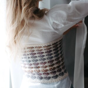 Love In The Round colorwork top knitting pattern Stranded knit crop top PDF image 2