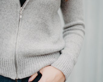 Molde para jaqueta bomber para o dia a dia em tricô | Cardigã com zíper | PDF