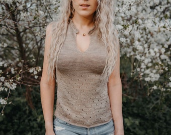 Frilling Top | Summer knitting pattern | Fingering weight | PDF download
