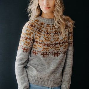KNITTING PATTERN - Easy Slip Stitch Yoke Sweater, Pullover