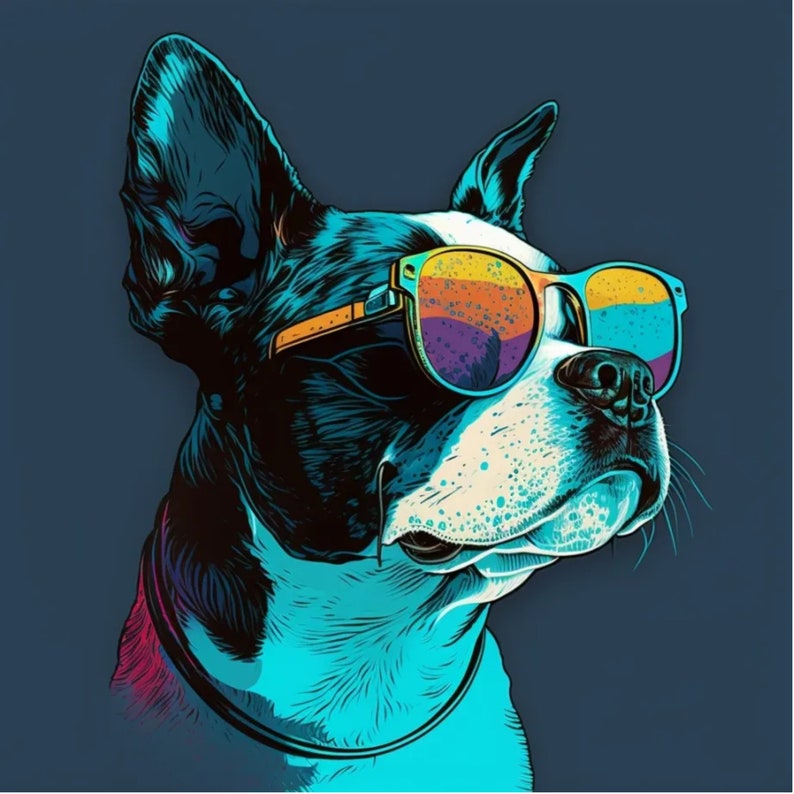 Cartoon Pop Art Dog Wearing Sunglasses - Etsy Cartoon Pop Art Dog Wearing Sunglasses - Etsy