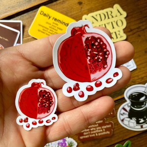 Sticker grenade - melograno, sticker vinyle, adesivi, fabriqué en italie, sticker fait main, sticker premium, sticker de qualité, art fruitier,