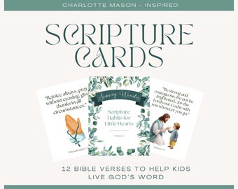 Hábitos bíblicos para corazones pequeños / Versículos bíblicos para niños / Material imprimible cristiano para preescolar / Versículos para memorizar con gestos / Biblia para la educación en casa
