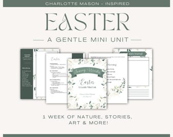 Estudio de la naturaleza en Pascua / Cesta matutina para la educación en casa según Charlotte Mason / Miniunidad / Plan de lección imprimible para edades de 4 a 6 años (PDF)