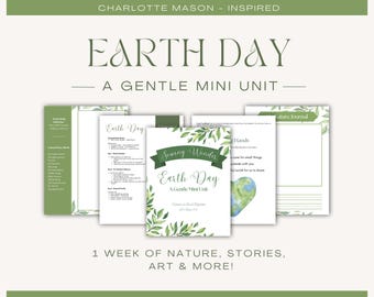 Estudio de la naturaleza para el Día de la Tierra / Cesta matutina para la educación en casa según Charlotte Mason / Miniunidad / Listo para usar / Plan de lección imprimible para edades de 4 a 6 años (PDF)