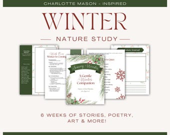 Plan de estudios de naturaleza invernal para preescolar cristiano / Canasta matutina de educación en casa de Charlotte Mason / Plan de lección imprimible de 6 semanas (PDF, 4 a 6 años)