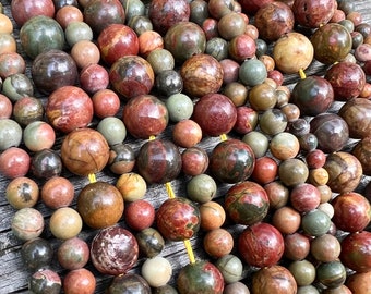 Perline di pietre preziose di diaspro Creek da 15 pollici, qualità AA, rotonde, da 4 mm, 6 mm, 8 mm, 10 mm, perline sciolte naturali per la creazione di gioielli.