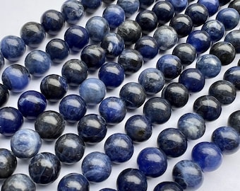 Natural Sodalite 4mm 6mm 8mm Beads 39cm Strand Natural alomite Loose Beads for Jewelry Bracelet Necklace Mala Crafting