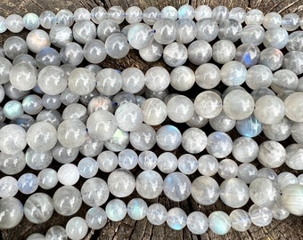 Pietra preziosa labradorite 4mm 6mm 8mm 10mm Perline 38cm Filo Semipreziose Perline sciolte naturali di spettrolite per la creazione di gioielli Bracciale Mala