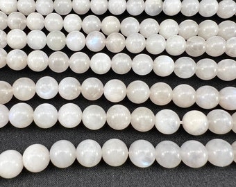 Moonstone 4 6 8 mm Beads 39cm Strand  Semi Precious Natural Adularia Stone Loose Beads for Jewelry Crafting Bracelet Necklace Mala