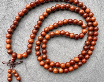 Palissander rozenkrans 108 kralen in 6mm 8mm 10mm aromatische houten gebedskralen Japa Mala spirituele ketting