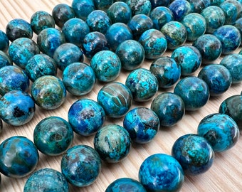 AA Chrysocolla Gemstone Beads Strand 6mm 8mm 10mm Semi Precious Natural Stone Loose Beads for Jewelry Crafting Bracelet Necklace Mala