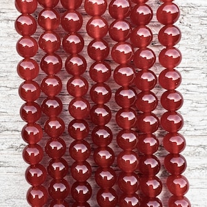 Röd karneol 6 mm 8 mm pärlor 38 cm sträng naturlig agat lösa pärlor för smycken armband halsband mala hantverk