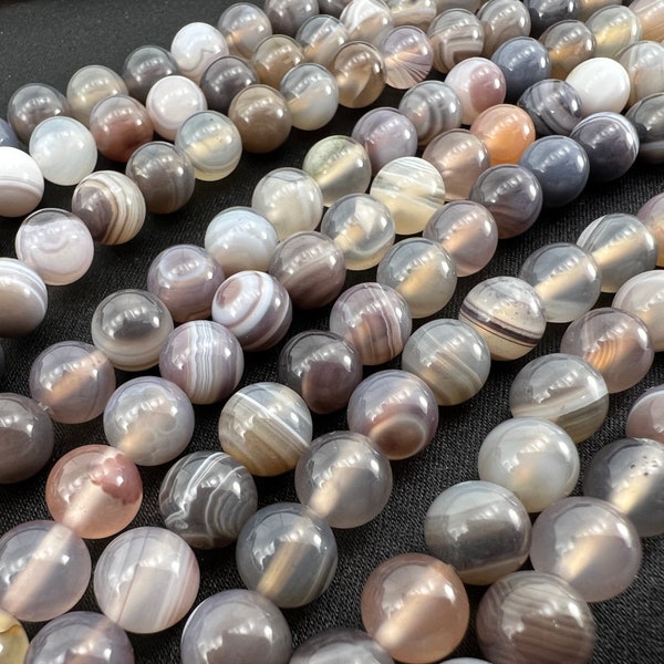 Botswana Agate Gemstone 6mm 8mm Beads 39cm Strand Natural Banded Agate Loose Beads for Jewelry Bracelet Necklace Mala Crafting