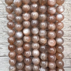 Coffee Moonstone 6 8 10mm Beads 38cm Strand Natural Feldspar Loose Beads for DIY Necklace Mala Crafting