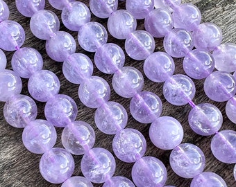 Lavender Amethyst Gemstone 6mm 8mm Beads 38cm Strand Semi Precious Natural Stone Loose Beads for Jewelry Crafting Bracelet Necklace Mala