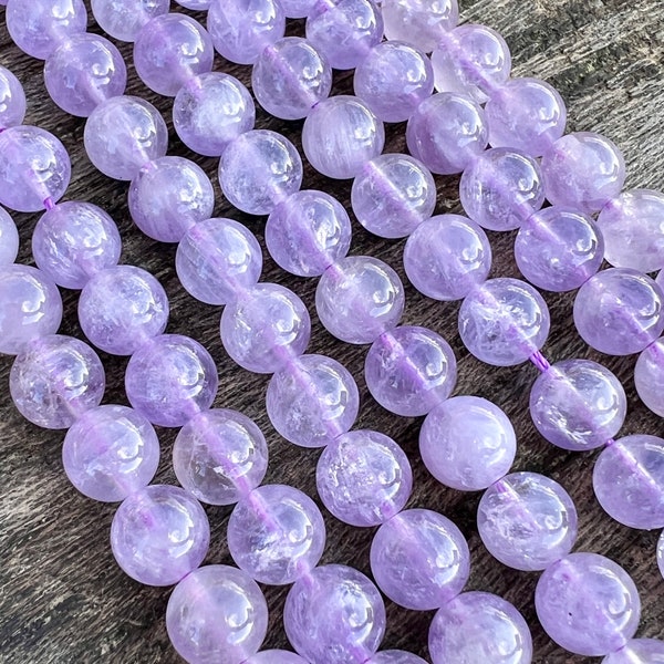 Lavanda Amatista Piedra preciosa 6 mm 8 mm Cuentas 38 cm Hebra Piedra natural semipreciosa Cuentas sueltas para joyería Elaboración Pulsera Collar Mala