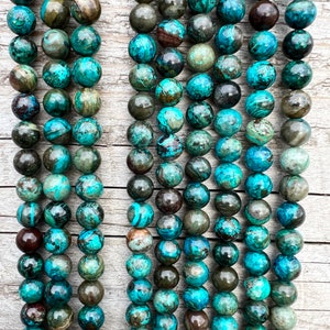 Chrysocolla ädelsten 6 mm 8 mm pärlor 38 cm sträng halvädelsten natursten lösa pärlor för smyckestillverkning armband halsband mala