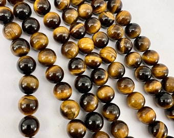 Perline di pietre preziose occhio di tigre filo da 39 cm perline sfuse in pietra naturale per gioielli, bracciali, collane, lavorazione Mala