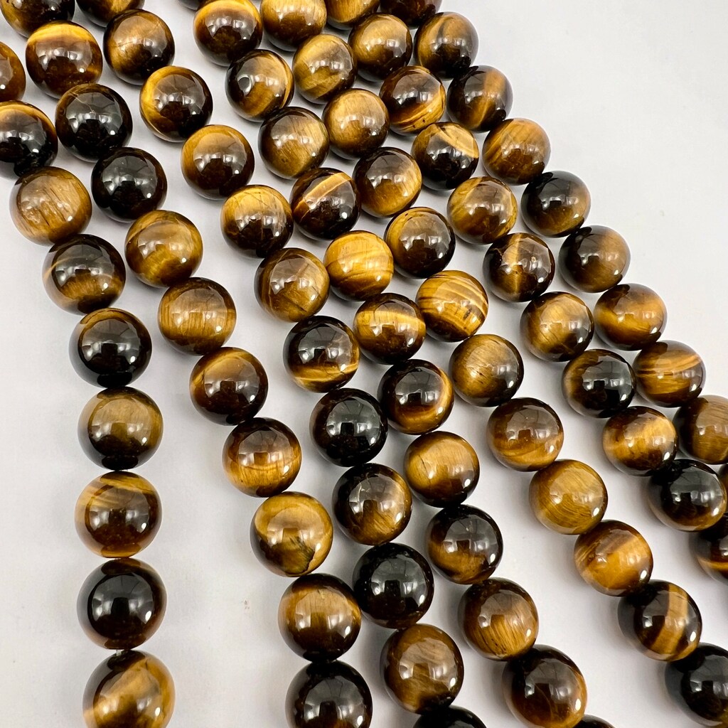 Collana In Pietra Naturale Occhio Di Tigre Gialla – Perline Creative A Strati, Lunghezza 46 Cm