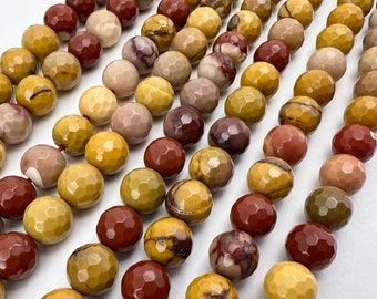 Mookaite Jasper Natural Gemstone Beads Strand 4mm 6mm & 8mm Semi Precious Genuine faceted Loose Beads 15" full strand for Jewelry Crafting