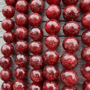 Rubis naturel, perles de 6,8 mm, corindon rouge naturel, pierre semi-précieuse pour bijoux à bricoler soi-même, bracelet Mala