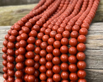 Diaspro rosso naturale AA 4mm 6mm 8mm Perline 38cm Filo di perline sfuse per gioielli Bracciale Collana Mala Crafting