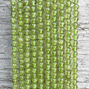 Peridot 2 3 4 mm Beads 38cm strand Natural Olivine gemstone loose beads for DIY Jewelry Crafting Bracelet Mala Macrame